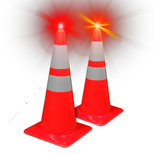 LEDLights™ LED Road flares for use with Traffic Cones